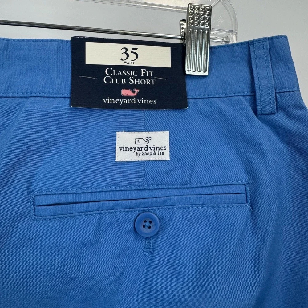 Vineyard Vines Mens 35 Blue Lacrosse Stick Embroidered Classic Club Shorts NWT